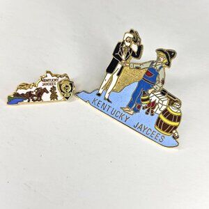 Vintage Jaycees Members Pins / Set of 2 Kentucky Collectible Pins